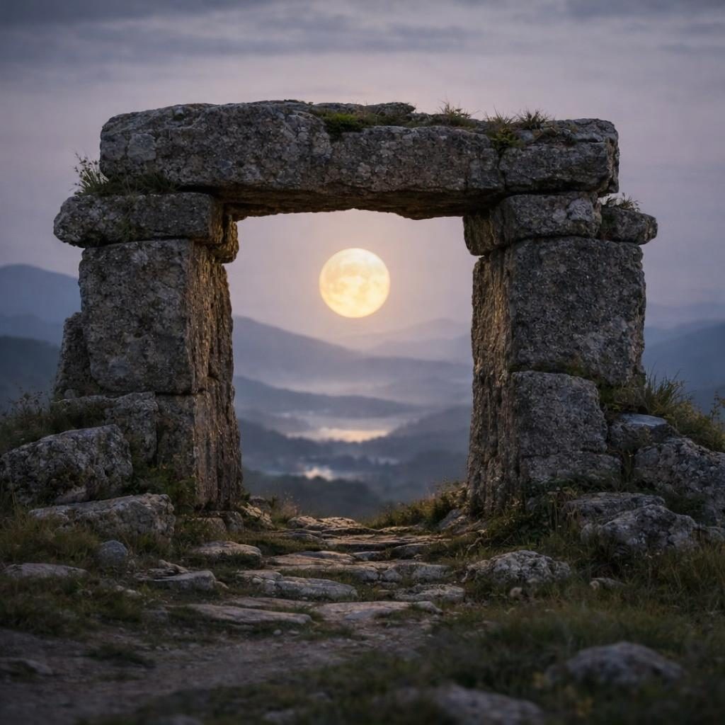 Vollmond über dem Gebirge als Symbolbild für Vollmond und Neumond im Juni 2026 und passende Edelsteine.